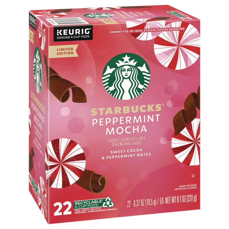 Starbucks® Peppermint Mocha K-Cup, 22/Box, 4/Carton (SBK12437832CT) Case of 4