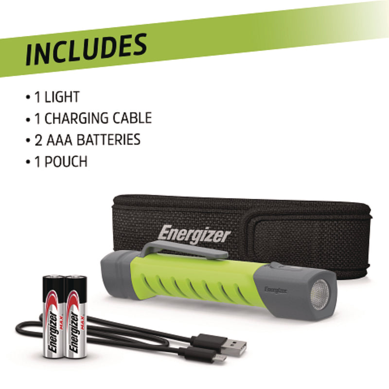 Energizer® Pro Series Hybrid Handheld, Rechargeable Lithium Ion/2 AA Batteries (Included), Gray/Green (EVEENYPHH21) Each