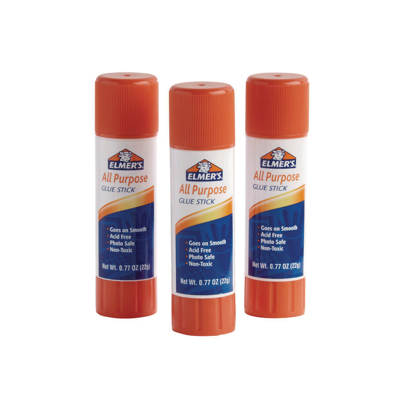 Elmer's® All Purpose Glue Stick, 0.77 oz, Dries Clear, 3/Pack (EPIE5022) Pack of 3