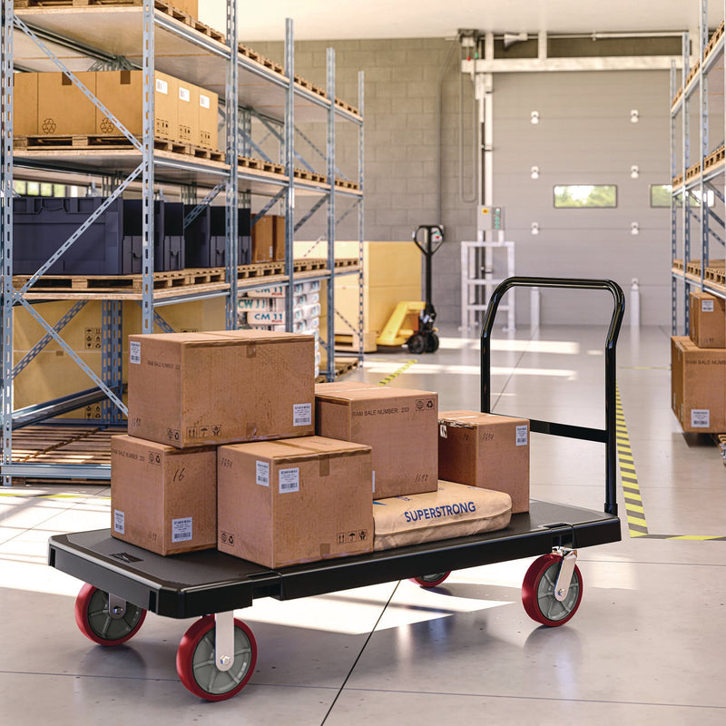 Suncast Commercial® Resin Platform Truck, 1,600 lb Capacity, 30.25 x 64.5 x 41, Black (SUAPDPT3060) Each