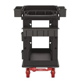 Suncast Commercial® Heavy Duty Plus Utility Cart, Plastic, 2 Shelves, 6 Bins, 500 lb Capacity, 19.5" x 41.78" x 34.81", Black (SUAPUCHD1937) Each