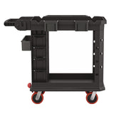 Suncast Commercial® Heavy Duty Plus Utility Cart, Plastic, 2 Shelves, 6 Bins, 500 lb Capacity, 19.5" x 41.78" x 34.81", Black (SUAPUCHD1937) Each