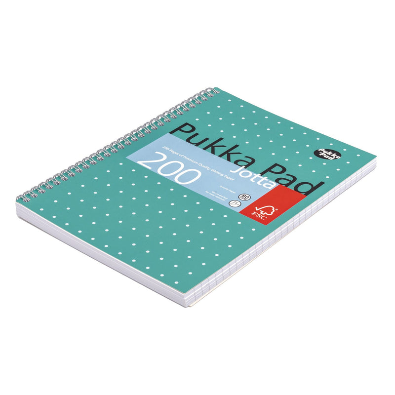 PUKKA PAD® B5 Size Notebook, 1 -Subject, Medium/College Rule, Green Cover, (100) 9.8 x 6.9 Sheets, 3/Pack (PUK8520MET) Pack of 3