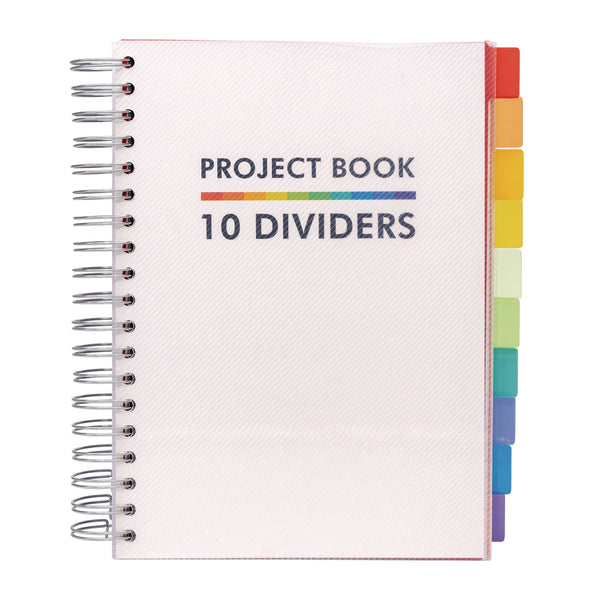 PUKKA PAD® B5 Size 10-Subject Project Book, Medium/College Rule, White Cover, (200) 9.8 x 6.9 Sheets (PUK9603PB) Each