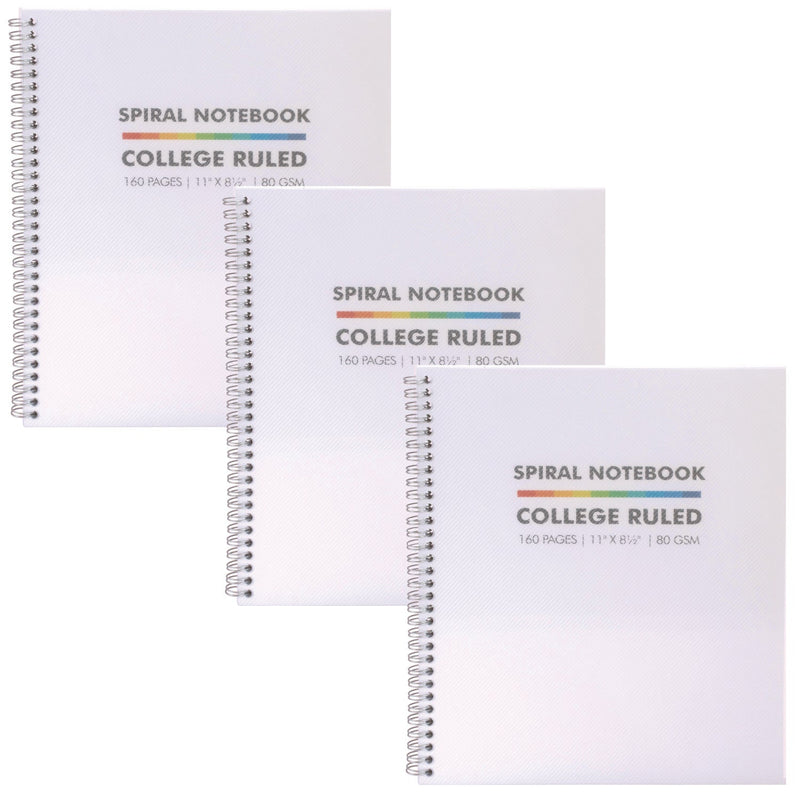 PUKKA PAD® Letter Size Notebook, 1-Subject, Medium/College Rule, White Cover, (80) 11 x 8.5 Sheets, 3/Pack (PUK9758BAS) Pack of 3