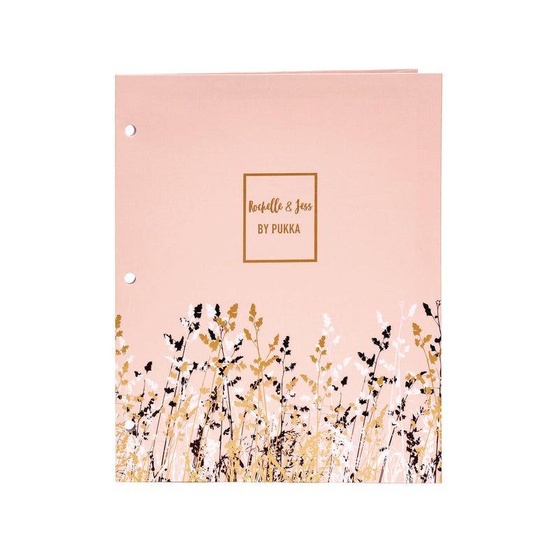 Two-Pocket Portfolio Folder, 1" Capacity, 9.6 x 11.9, Assorted Floral, 6/Pack (PUK9108ROC) Pack of 6