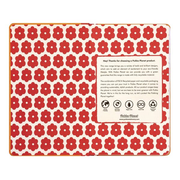 PUKKA PAD® Soft Cover Eco Notebook, 1-Subject, Medium/College Rule, Orange/Pink Red/White, (96) 8.3 x 5.8 Sheets (PUK9705SPP) Each