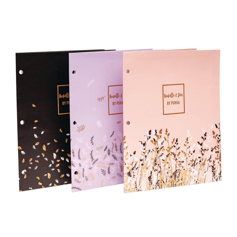 Two-Pocket Portfolio Folder, 1" Capacity, 9.6 x 11.9, Assorted Floral, 6/Pack (PUK9108ROC) Pack of 6