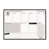 Weekly Planner Pad, 8.27 x 11.61, White/Black Sheets, 50-Weeks: Undated (PUK9120CD) Pack of 6