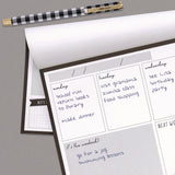 Weekly Planner Pad, 8.27 x 11.61, White/Black Sheets, 50-Weeks: Undated (PUK9120CD) Pack of 6