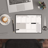 Weekly Planner Pad, 8.27 x 11.61, White/Black Sheets, 50-Weeks: Undated (PUK9120CD) Pack of 6