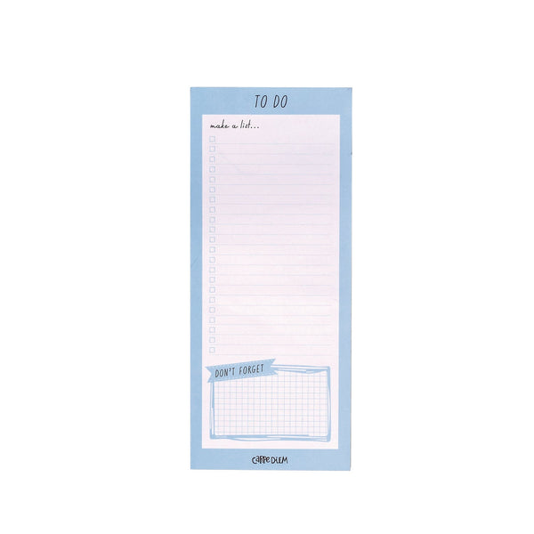 PUKKA PAD® Magnetic To Do List, Unruled, 60 Blue/White 3.5 x 8.5 Sheets, 6/Pack (PUK9176CD) Pack of 6