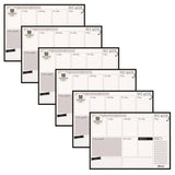 Weekly Planner Pad, 8.27 x 11.61, White/Black Sheets, 50-Weeks: Undated (PUK9120CD) Pack of 6