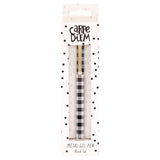 PUKKA PAD® Carpe Diem All Metal Gel Pens Gel Pen, Stick, Medium 0.7 mm, Black Ink, Black/White Check Barrel, 6/Pack (PUK9186CD) Pack of 6