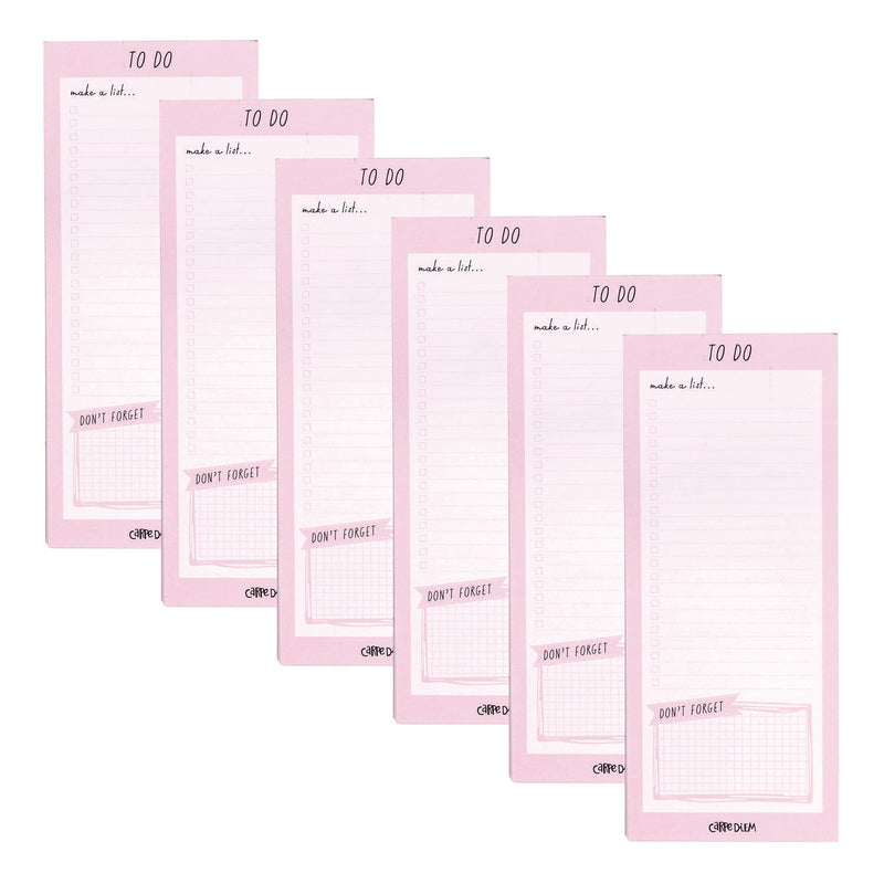 PUKKA PAD® Magnetic To Do List, Unruled, 60 Pink/White 3.5 x 8.5 Sheets, 6/Pack (PUK9161CD) Pack of 6