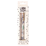 PUKKA PAD® Carpe Diem All Metal Gel Pens Gel Pen, Stick, Medium 0.7 mm, Black Ink, White/Blue/Green Feather Barrel, 6/Pack (PUK9213CD) Pack of 6