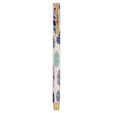 PUKKA PAD® Carpe Diem All Metal Gel Pens Gel Pen, Stick, Medium 0.7 mm, Black Ink, White/Blue/Green Feather Barrel, 6/Pack (PUK9213CD) Pack of 6