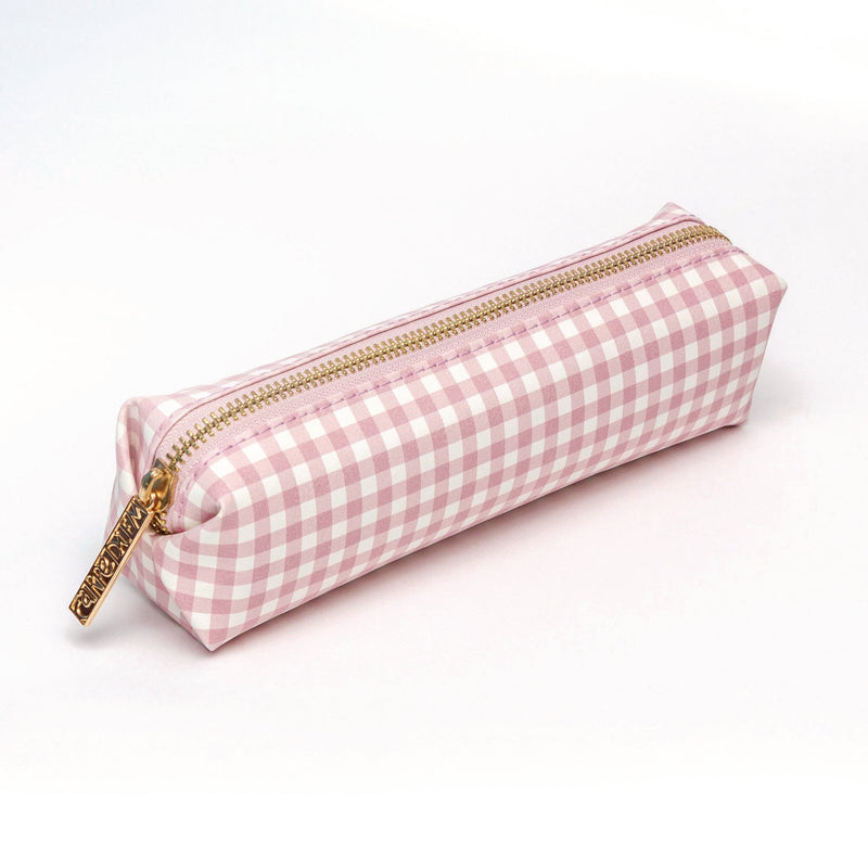 PUKKA PAD® Pencil Case, 7.9 x 2 x 2, Pink and White Check, 6/Pack (PUK9201CD) Pack of 6
