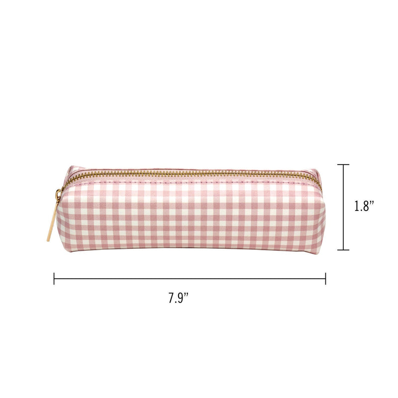 PUKKA PAD® Pencil Case, 7.9 x 2 x 2, Pink and White Check, 6/Pack (PUK9201CD) Pack of 6