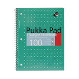 PUKKA PAD® Letter Size 1-Subject Notebook, Medium/College Rule, Metallic Green Cover with White Dots, (50), 10.5 x 8 Sheets, 3/Pack (PUK8795MET) Pack of 3
