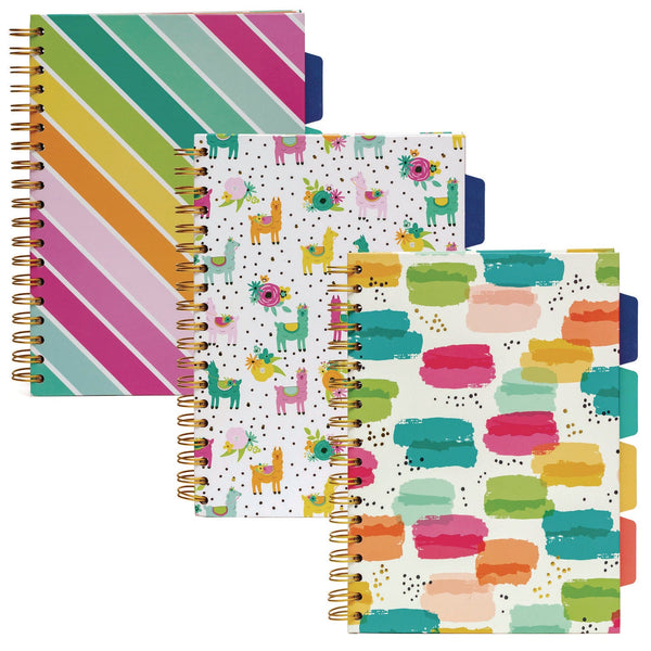 PUKKA PAD® B5 Size Project Book, 4-Subject, Medium/College Rule, Assorted Cover Colors, (100) 9.8 x 6.9 Sheets, 3/Pack (PUK9032CD) Pack of 3