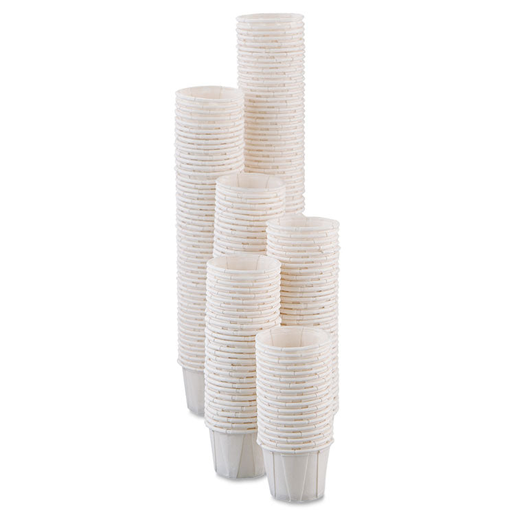 SOLO® Paper Portion Cups, 0.5 oz, White, 250/Bag, 20 Bags/Carton (SCC050) Case of 5000