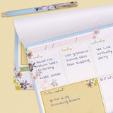 Weekly Planner Pad, Floral, 11.7 x 8.3, Blue/Pink/White/Yellow Cover, 12-Month, Undated, 6/Pack (PUK9208CD) Pack of 6