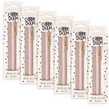 PUKKA PAD® Carpe Diem All Metal Gel Pens Gel Pen, Stick, Medium 0.7 mm, Black Ink, Pink Barrel, 6/Pack (PUK9157CD) Pack of 6