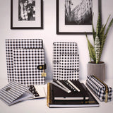 PUKKA PAD® Pencil Case, 7.9 x 2 x 2, Black and White Check, 6/Pack (PUK9185CD) Pack of 6