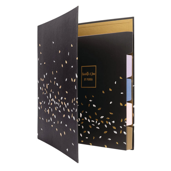 PUKKA PAD® Rollbound Binder, 3 Rings, 1" Capacity, 11 x 8.5, Black/Gold/White (PUK9641ROC) Each