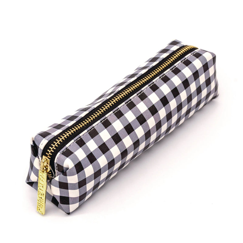 PUKKA PAD® Pencil Case, 7.9 x 2 x 2, Black and White Check, 6/Pack (PUK9185CD) Pack of 6