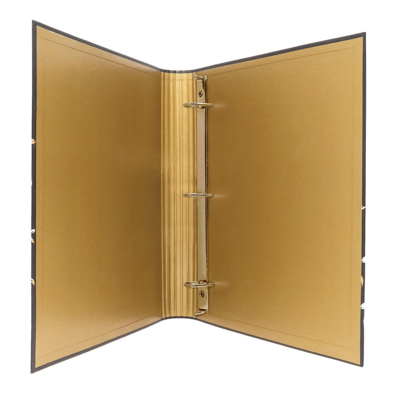 PUKKA PAD® Rollbound Binder, 3 Rings, 1" Capacity, 11 x 8.5, Black/Gold/White (PUK9641ROC) Each
