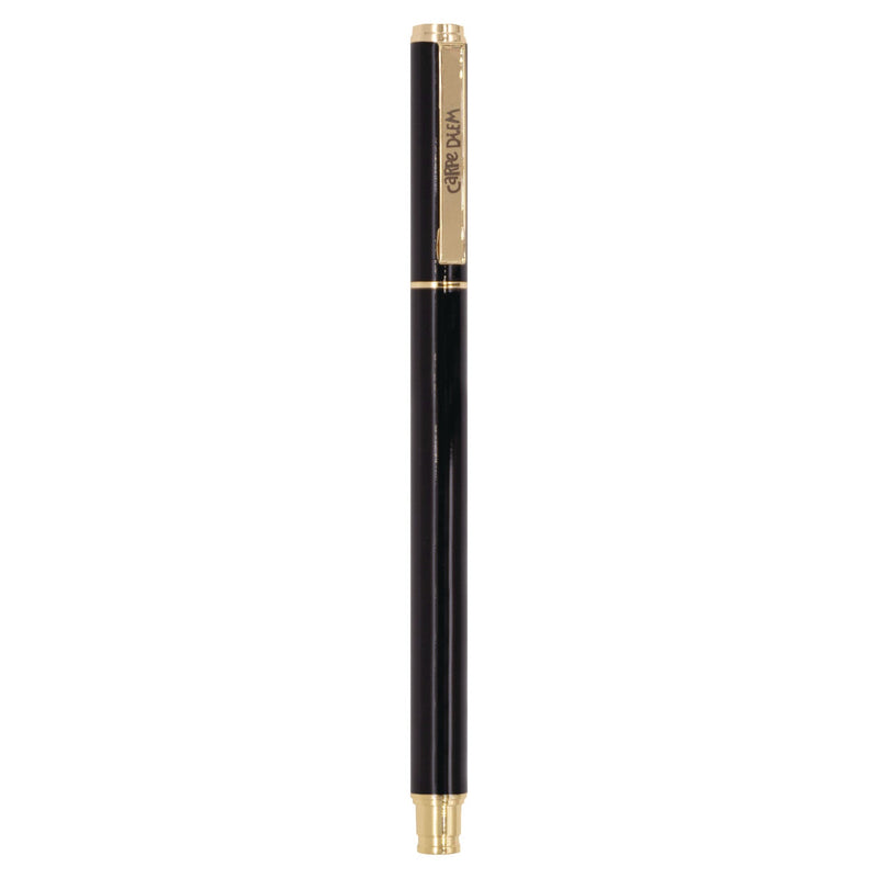 PUKKA PAD® Carpe Diem All Metal Gel Pens Gel Pen, Stick, Medium 0.7 mm, Black Ink, Black Barrel, 6/Pack (PUK9114CD) Pack of 6