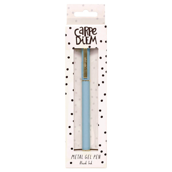 PUKKA PAD® Carpe Diem All Metal Gel Pens Gel Pen, Stick, Medium 0.7 mm, Black Ink, Blue Barrel, 6/Pack (PUK9171CD) Pack of 6