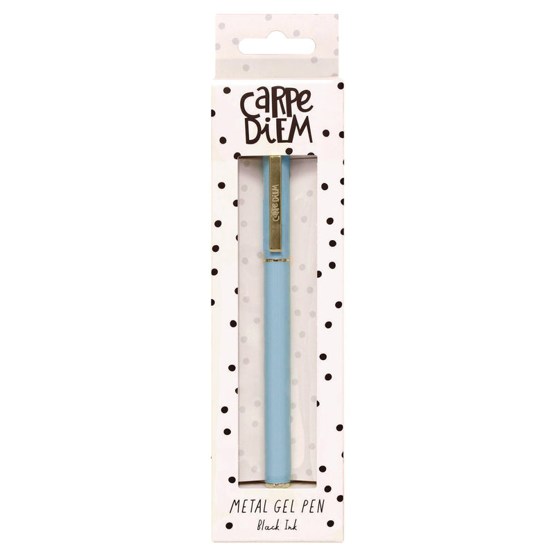 PUKKA PAD® Carpe Diem All Metal Gel Pens Gel Pen, Stick, Medium 0.7 mm, Black Ink, Blue Barrel, 6/Pack (PUK9171CD) Pack of 6