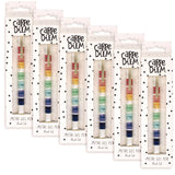PUKKA PAD® Carpe Diem All Metal Gel Pens Gel Pen, Stick, Medium 0.7 mm, Black Ink, Color Wash Multicolor Barrel, 6/Pack (PUK9181CD) Pack of 6