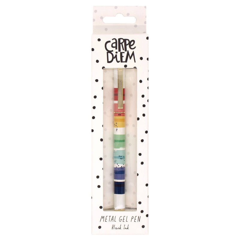 PUKKA PAD® Carpe Diem All Metal Gel Pens Gel Pen, Stick, Medium 0.7 mm, Black Ink, Color Wash Multicolor Barrel, 6/Pack (PUK9181CD) Pack of 6