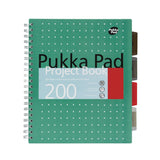 PUKKA PAD® Letter Size Project Book, 5-Subject, Medium/College Rule, Metallic Green with White Dots Cover, (100) 11 x 8.5 Sheets, 3/Pack (PUK8748MET) Pack of 3