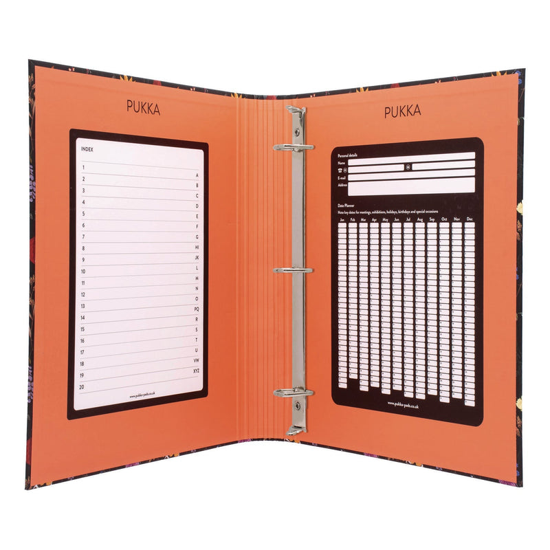 PUKKA PAD® Rollbound Binder, 3 Rings, 1" Capacity, 11 x 8.5, Black/Yellow/Orange/Blue (PUK9608BLM) Each