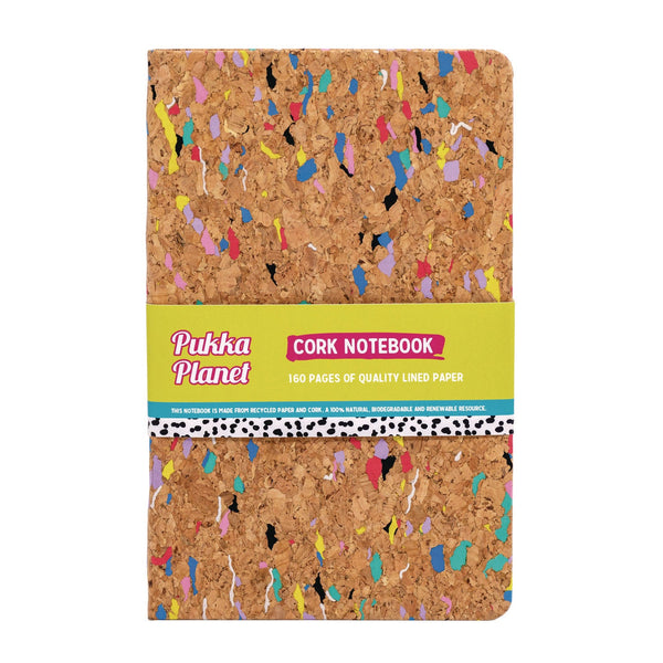 PUKKA PAD® Soft Cover Eco Notebook, 1-Subject, Medium/College Rule, Cork/Multicolor Cover, (96) 8.27 x 5.24 Sheets (PUK9855SPP) Each