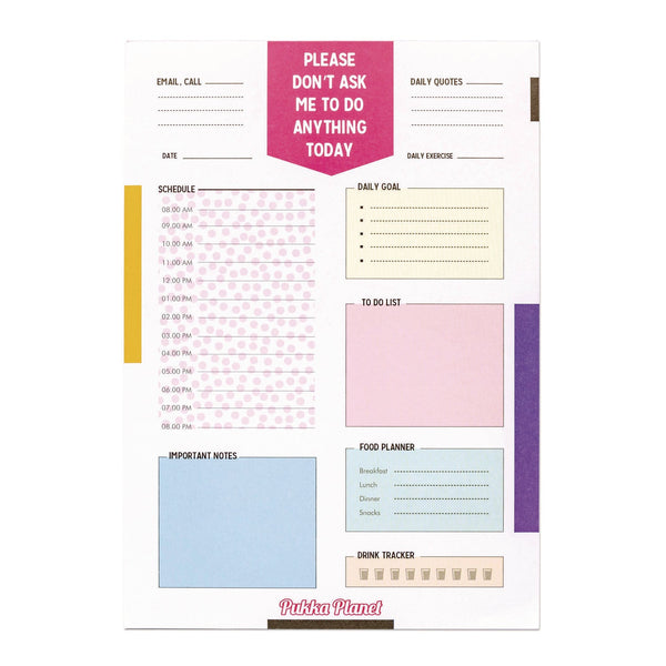 Eco Daily Planning Pad, Pukka Planet Artwork/Formatting, 9.84 x 7.48, White/Multicolor Sheets, 60-Days: Undated (PUK9741SPP) Each