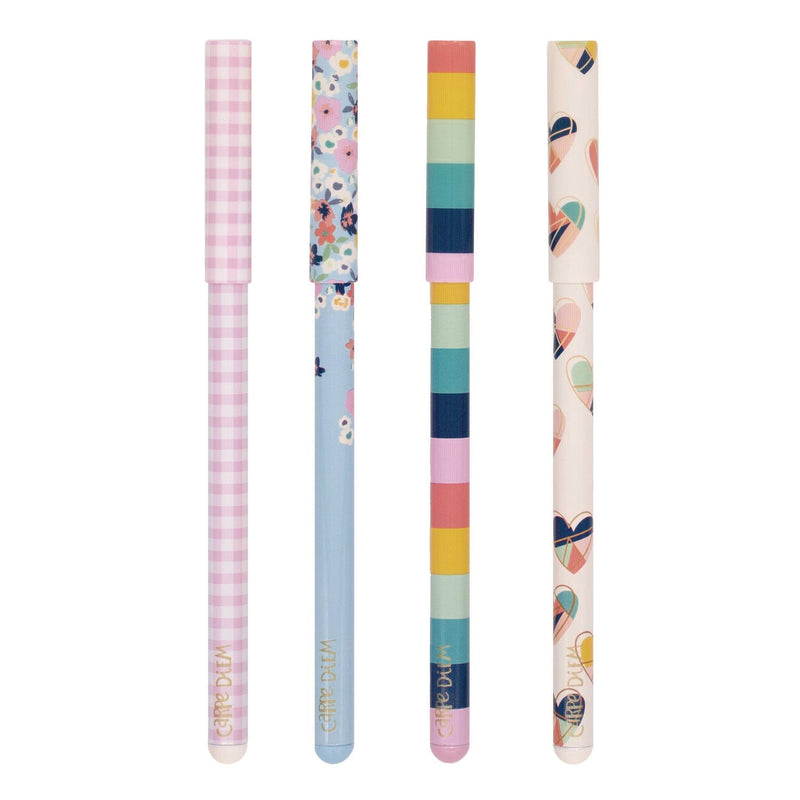 PUKKA PAD® Carpe Diem Ballpoint Pen, Stick, Medium 0.7 mm, Black Ink, Assorted Ditzy Floral Collection, 4 Pens/Pack, 6 Packs/Box (PUK9228CD) Box of 24
