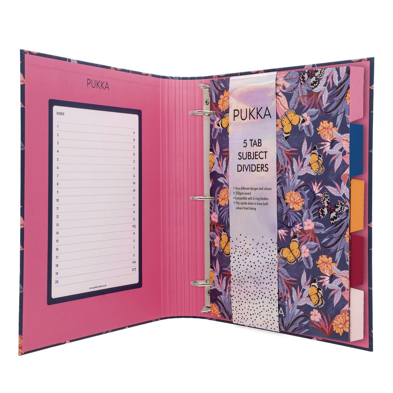 PUKKA PAD® Rollbound Binder, 3 Rings, 1" Capacity, 11 x 8.5, Blue/Pink/Yellow (PUK9607BLM) Each