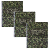 PUKKA PAD® Letter Size Notebook, 1-Subject, Medium/College Rule, Green/Black Camo Knit Cover, (100) 11 x 8.5 Sheets, 3/Pack (PUK9755CAM) Pack of 3