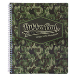 PUKKA PAD® Letter Size Notebook, 1-Subject, Medium/College Rule, Green/Black Camo Knit Cover, (100) 11 x 8.5 Sheets, 3/Pack (PUK9755CAM) Pack of 3