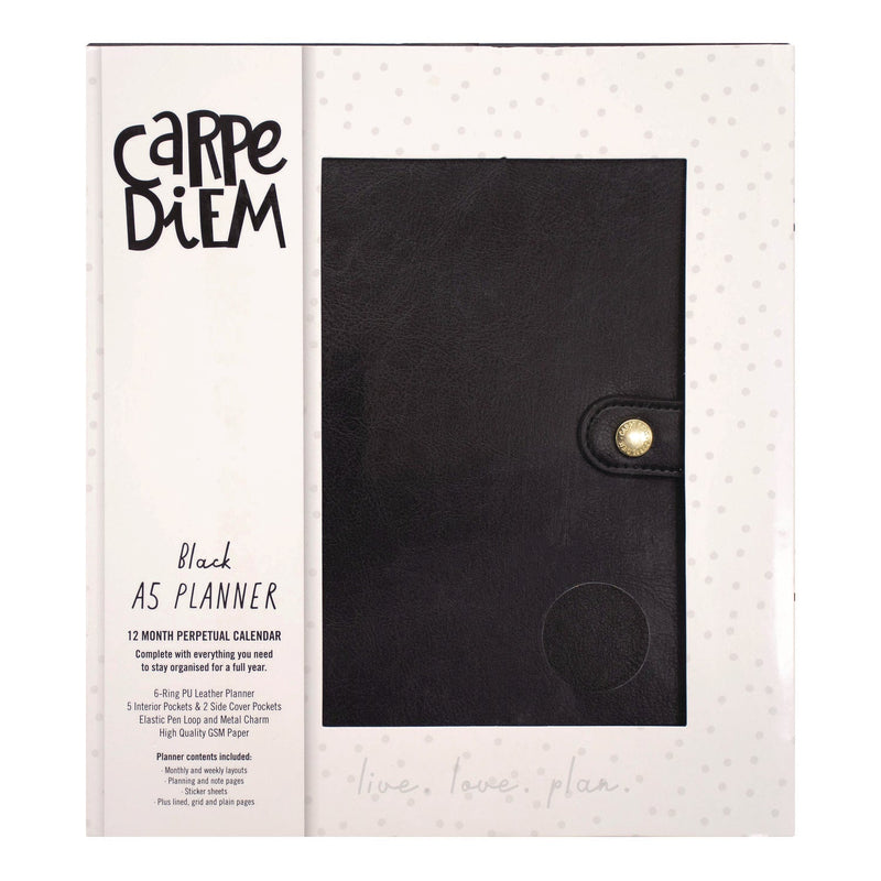 A5 Planner, 10.24 x 9.25, Black Cover, 12-Month (PUK9109CD) Each