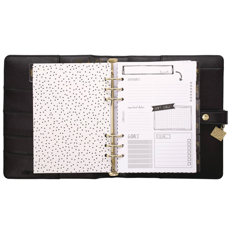 A5 Planner, 10.24 x 9.25, Black Cover, 12-Month (PUK9109CD) Each