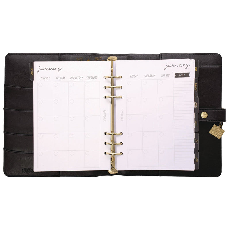 A5 Planner, 10.24 x 9.25, Black Cover, 12-Month (PUK9109CD) Each