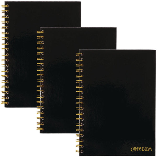 PUKKA PAD® B5 Size Notebook, 1 -Subject, Medium/College Rule, Black Cover, (80) 9.8 x 6.9 Sheets, 3/Pack (PUK9375CD) Pack of 3