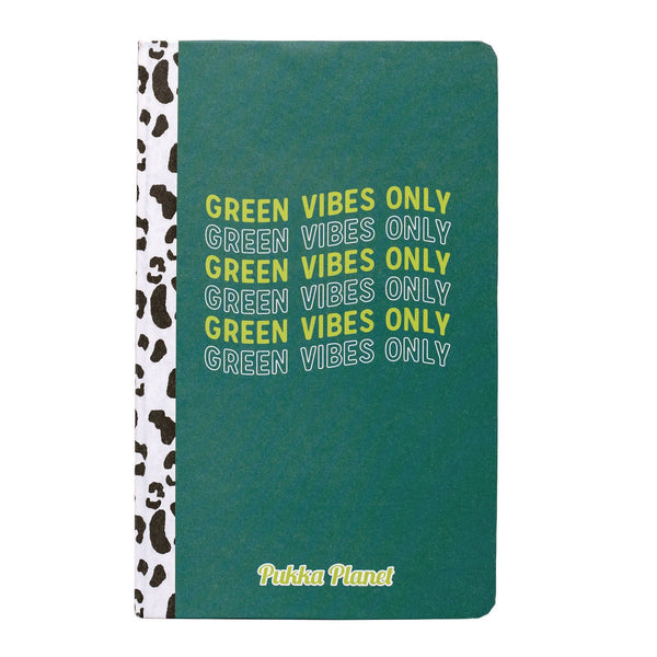 PUKKA PAD® Soft Cover Eco Notebook, 1-Subject, Medium/College Rule, Green/Black/White Cover, (96) 8.3 x 5.8 Sheets (PUK9704SPP) Each